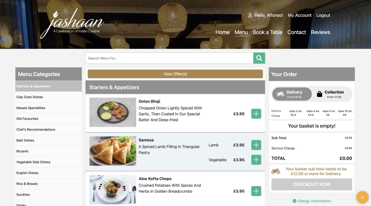 Multiple restaurant sites running on the same platform